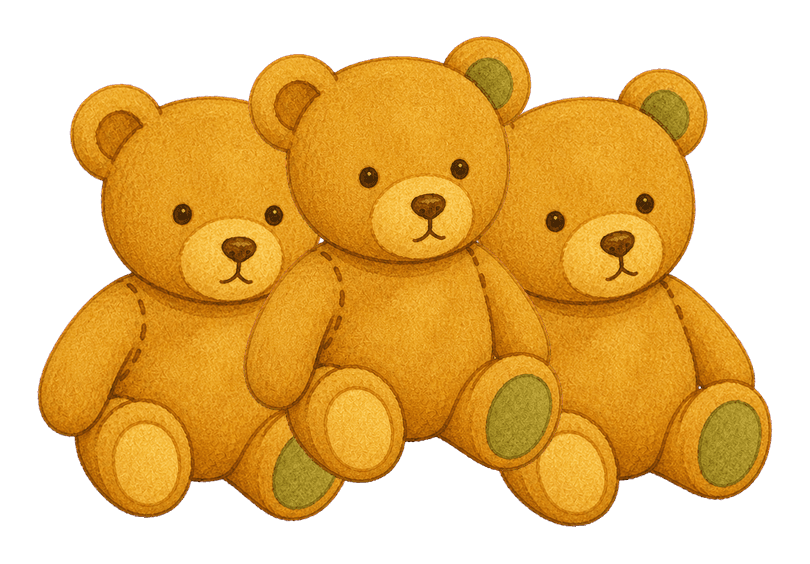 three teddies