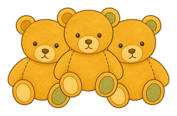 3 teddies